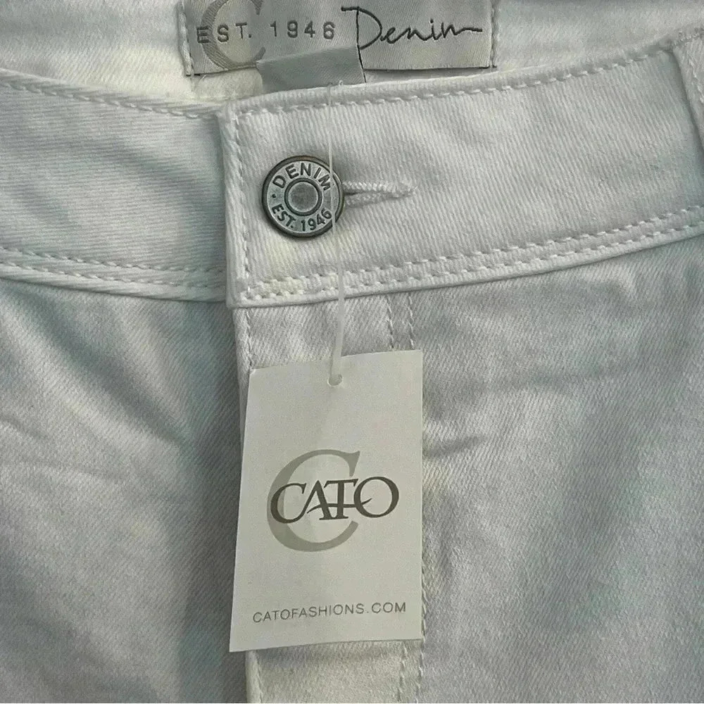 White Straight Leg Denim Jeans - Picture 12 of 12